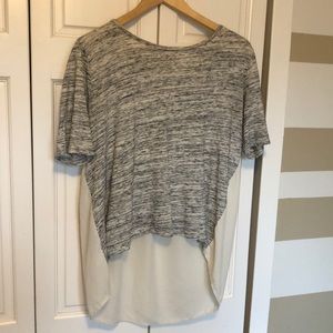Loft high low heather cream blouse